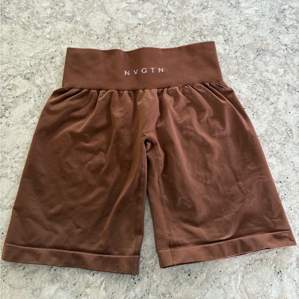 NVGTN Brown Ribbed Shorts